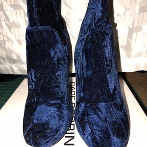Blue Velvet Ankle Boots| Size 11